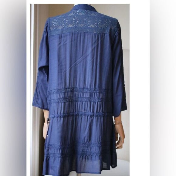 NWT MELISSA ODABASH Nicole Cover-Up Swim Beach Dress Navy Crochet Size Small - Picture 3 of 12